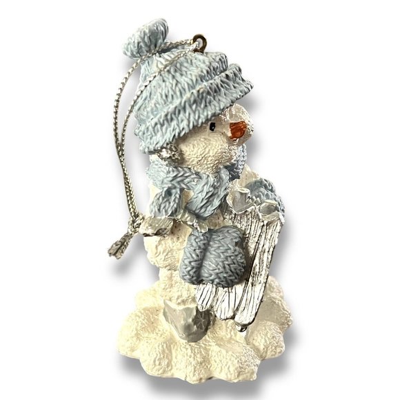 Snow Buddies Sleddin Vintage 3" Ornament By Encore #8527594212 Blue & White - Picture 3 of 9